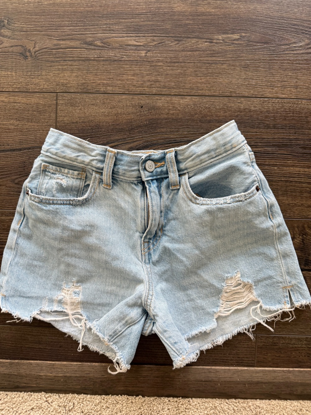 Old Navy Light Blue Distressed Denim Shorts
